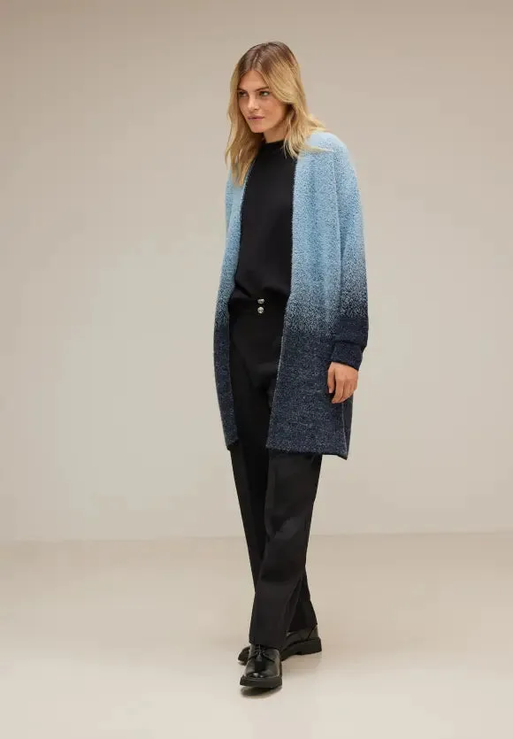 253691- Blue Feather Yarn Cardigan - Street One