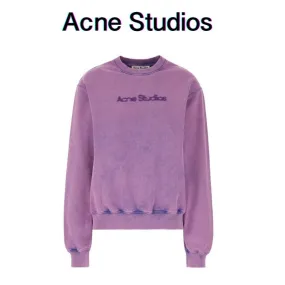 Acne Studios  |Crew Neck Tie-dye Long Sleeves Plain Cotton Oversized Logo