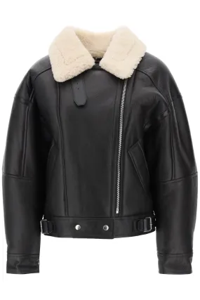 ACNE STUDIOS Elegant Brown Leather Shearling Jacket