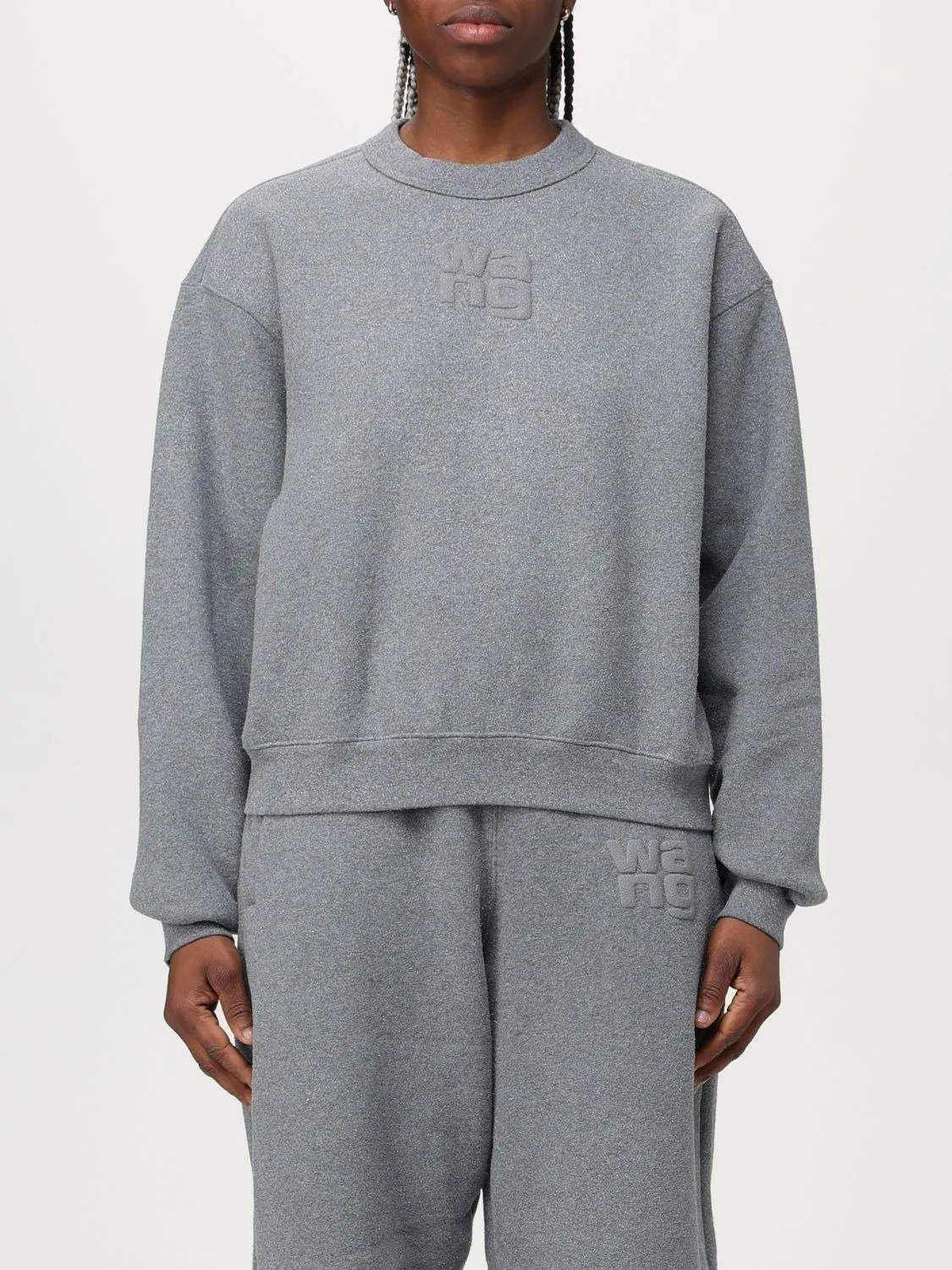 Alexander Wang  |Crew Neck Unisex Street Style Long Sleeves Plain Cotton Logo