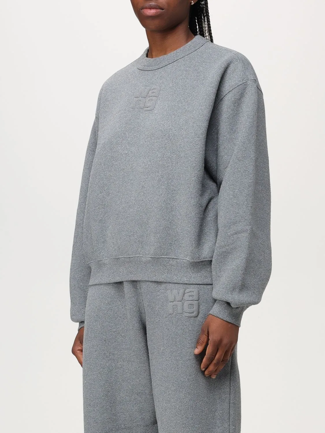 Alexander Wang  |Crew Neck Unisex Street Style Long Sleeves Plain Cotton Logo