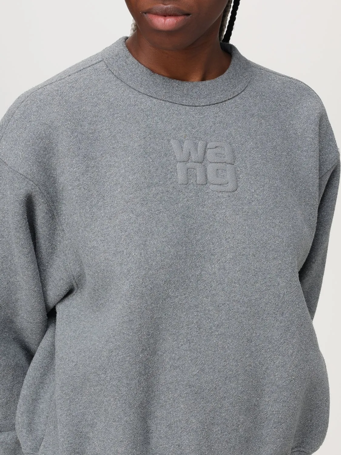 Alexander Wang  |Crew Neck Unisex Street Style Long Sleeves Plain Cotton Logo