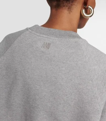 AMI PARIS  |Heart Street Style Long Sleeves Plain Cotton Logo