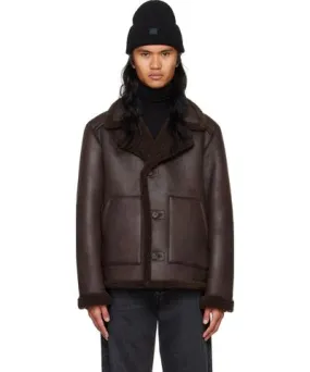 A.P.C. Brown Finn Faux-Shearling Jacket