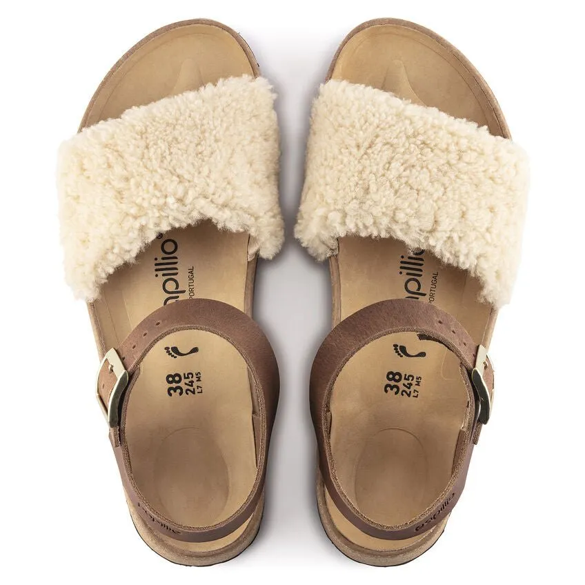 Birkenstock Women's Papillio Glenda Shearling - Eggshell Leather