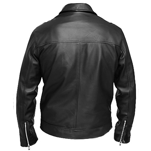 Black Casual Leather Jacket | Men Slim Fit Jacket