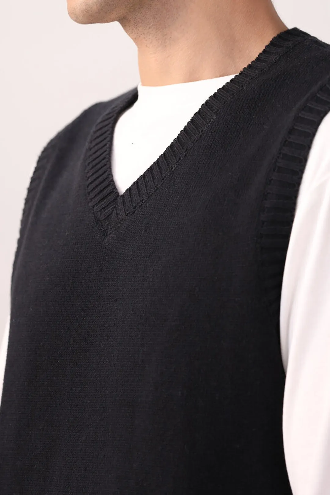 Black Sleeveless Sweater