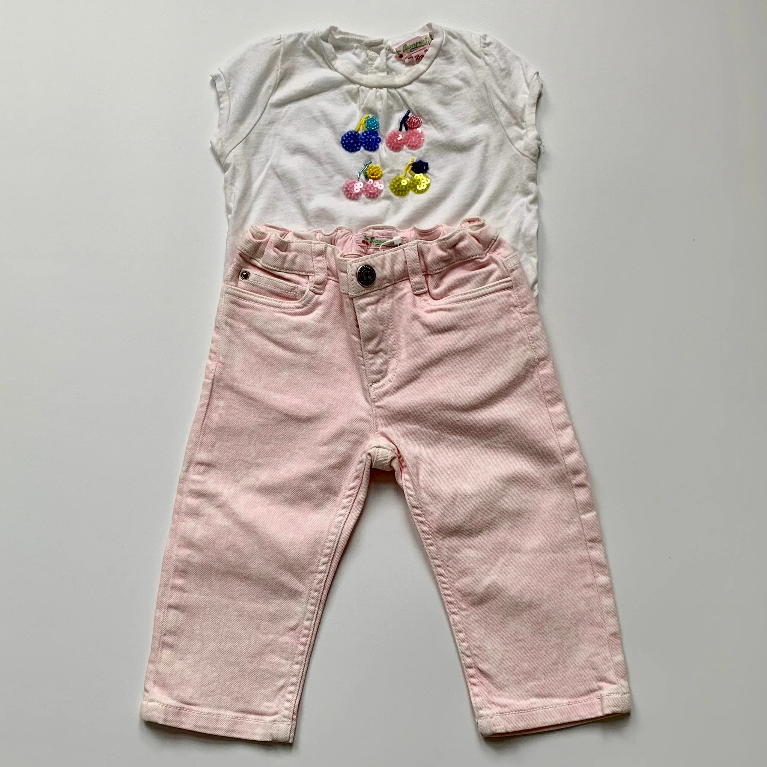 Bonpoint T-Shirt With Sequin Cherry Design: 18 Months