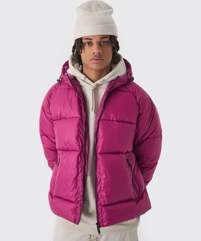 boohoo Mens Hooded Ripstop Puffer Jacket