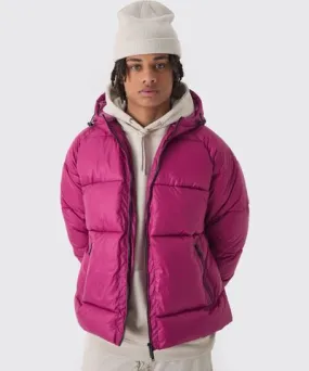 boohoo Mens Hooded Ripstop Puffer Jacket