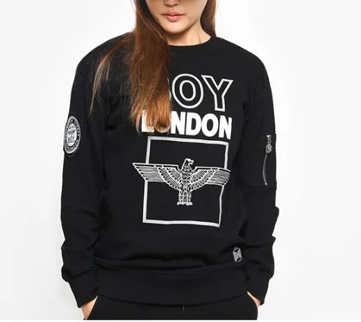 BOY LONDON  |Unisex Street Style U-Neck Cotton Oversized Logo