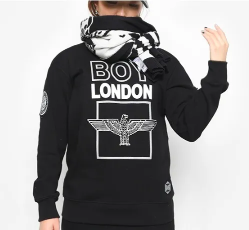 BOY LONDON  |Unisex Street Style U-Neck Cotton Oversized Logo