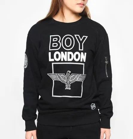 BOY LONDON  |Unisex Street Style U-Neck Cotton Oversized Logo