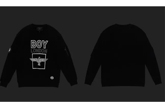 BOY LONDON  |Unisex Street Style U-Neck Cotton Oversized Logo