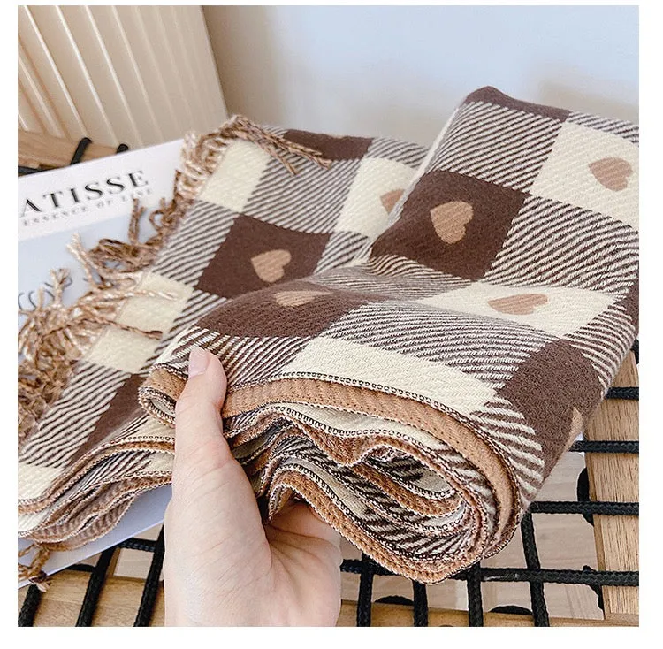 Brown heart scarf