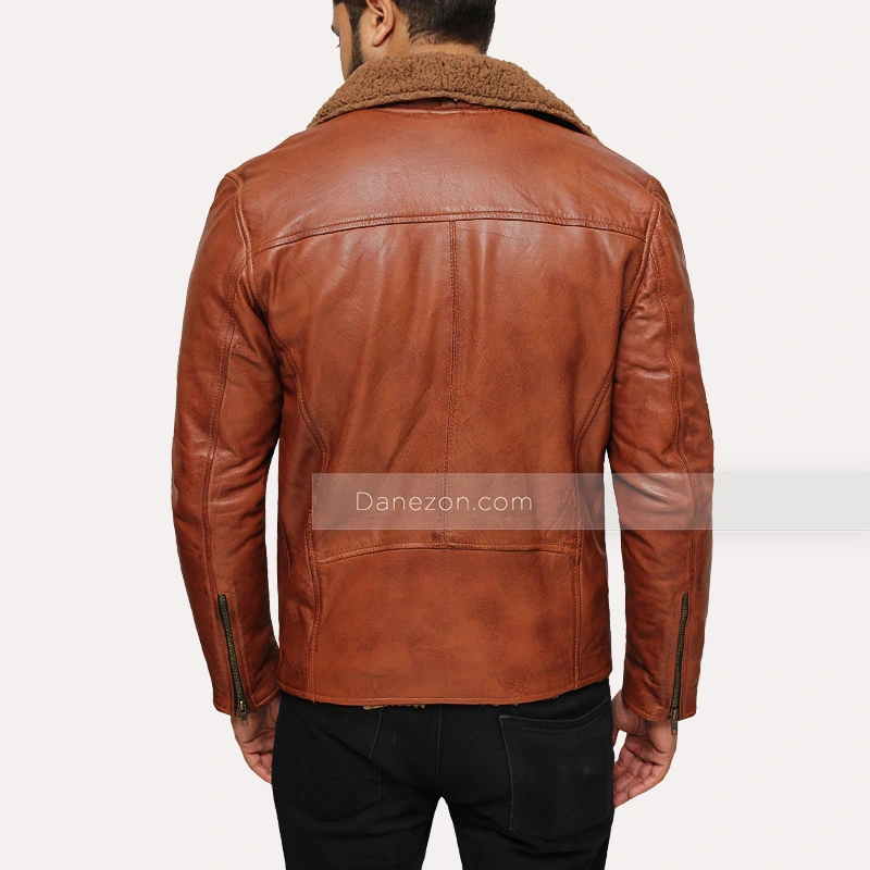 Brown Shearling Jacket | Mens Biker Shearling Jacket