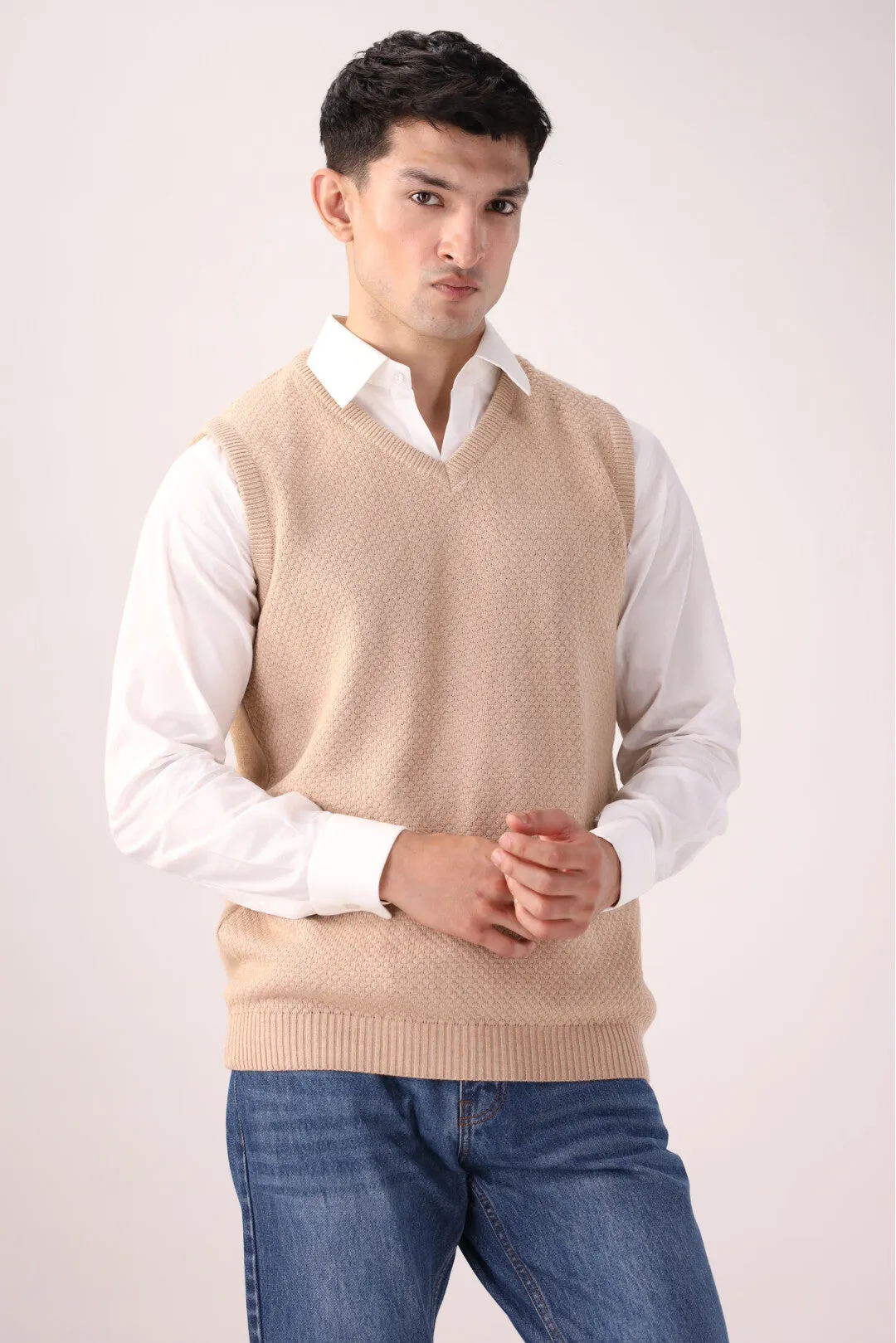 Brown Sleeveless Sweater