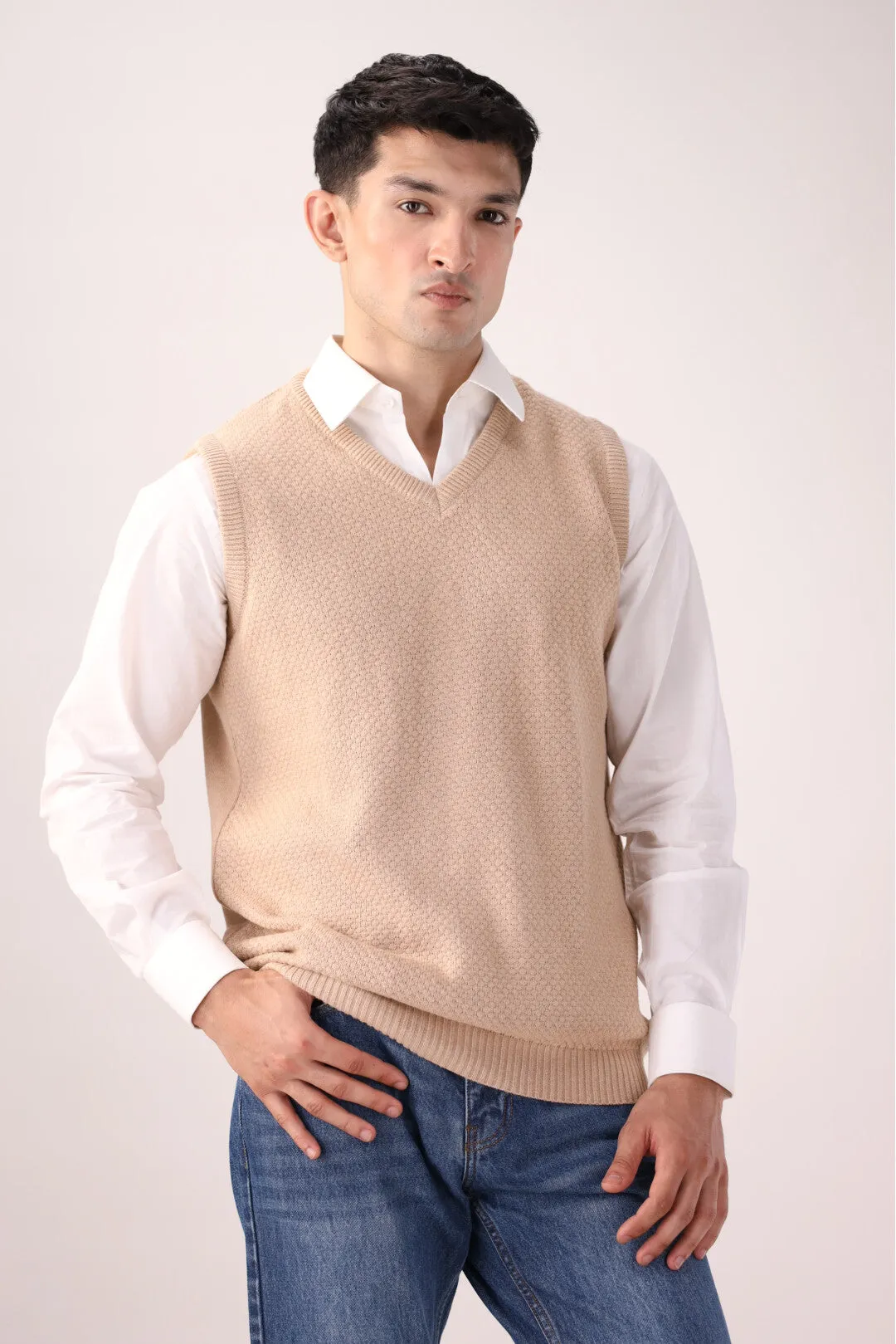 Brown Sleeveless Sweater