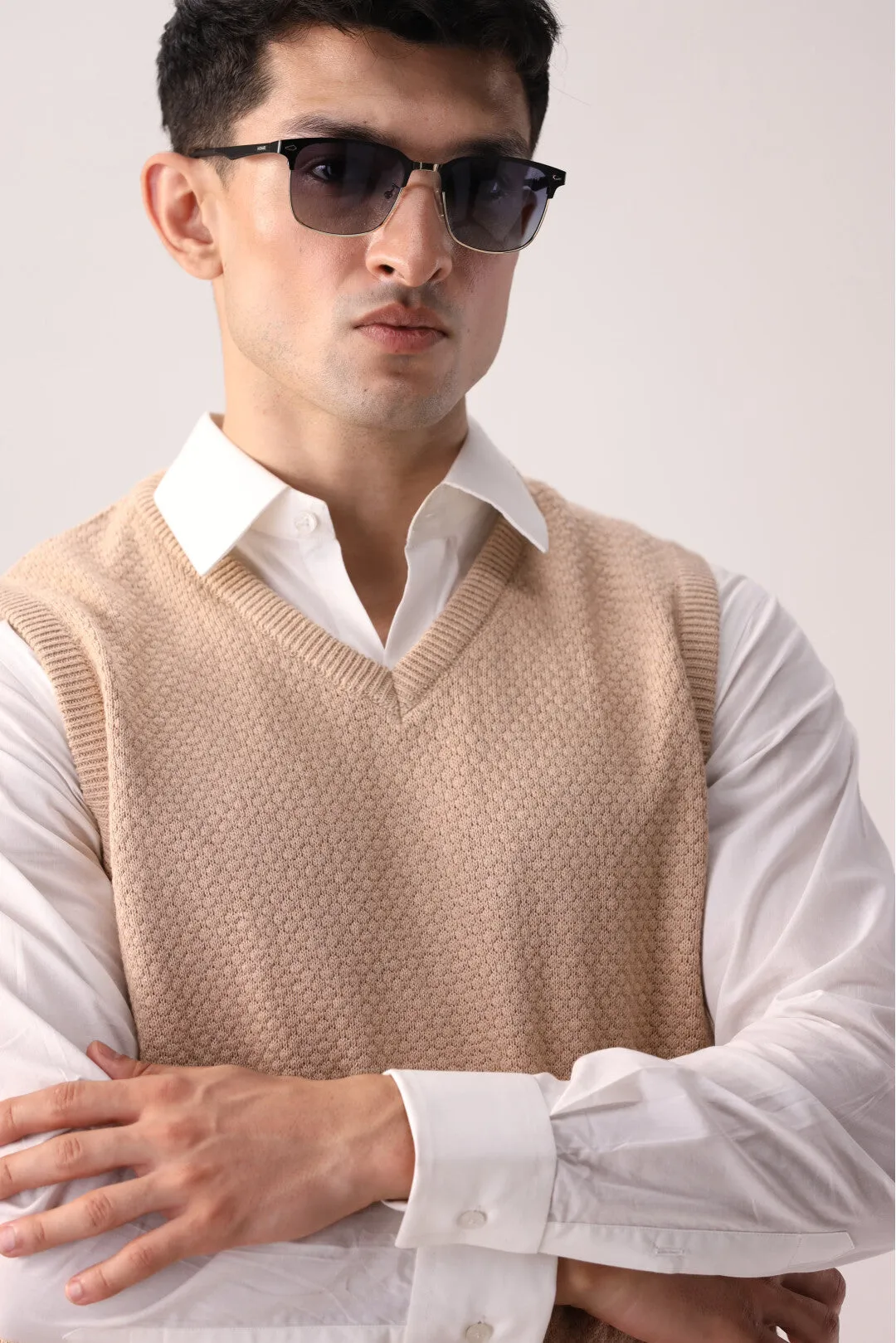 Brown Sleeveless Sweater