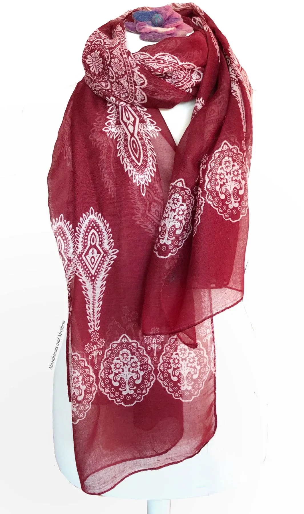 BURGUNDY BLUSH SCARF