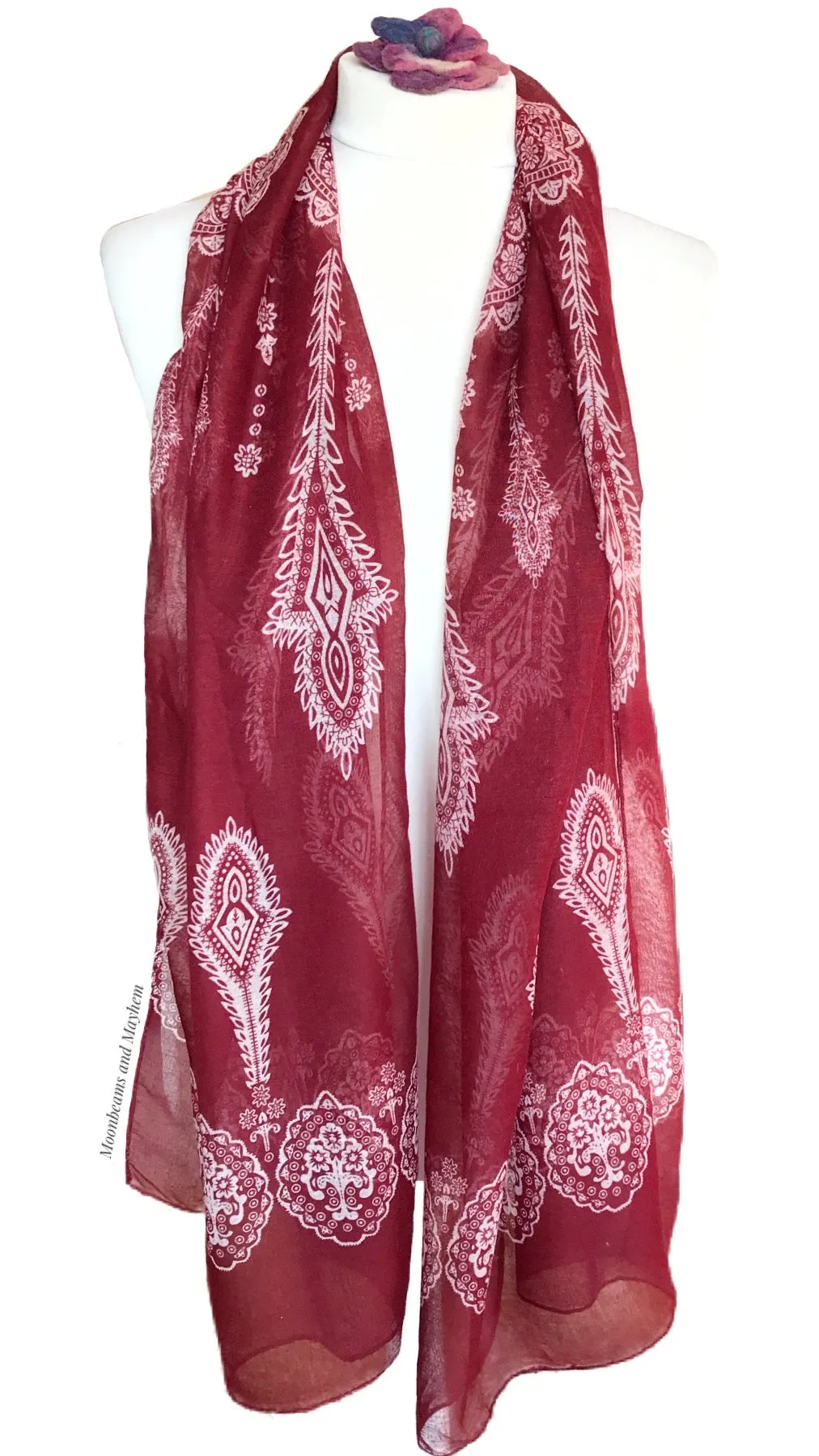 BURGUNDY BLUSH SCARF