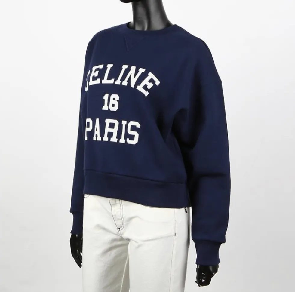 CELINE  |Sweat Long Sleeves Plain Oversized Shirts Oversized