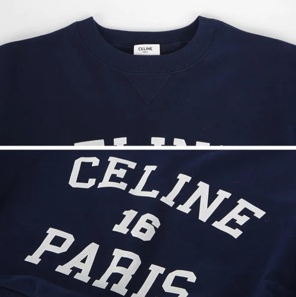 CELINE  |Sweat Long Sleeves Plain Oversized Shirts Oversized