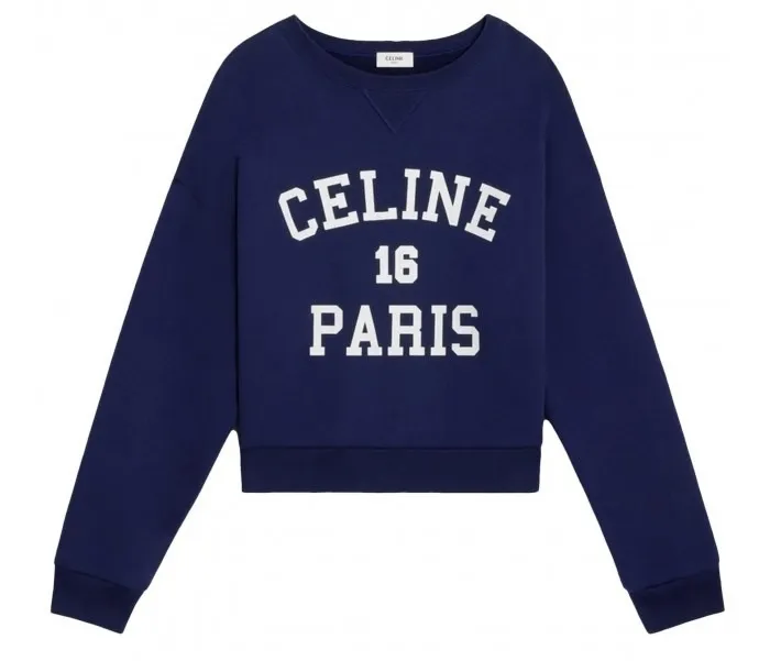 CELINE  |Sweat Long Sleeves Plain Oversized Shirts Oversized