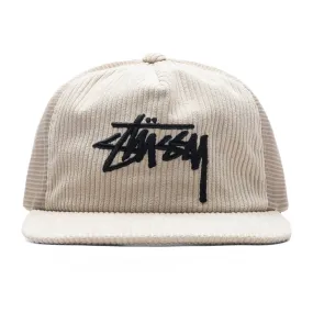 Corduroy Trucker Cap - Cream