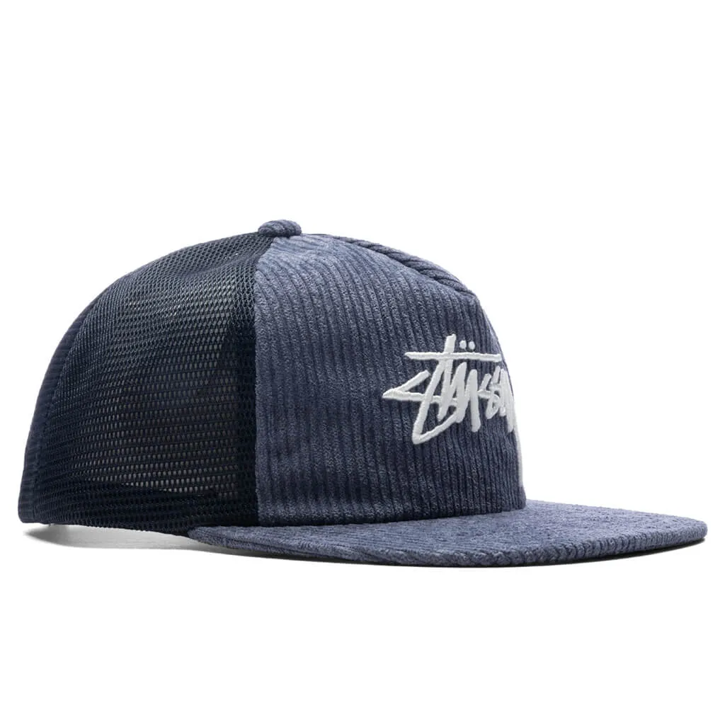 Corduroy Trucker Cap - Navy