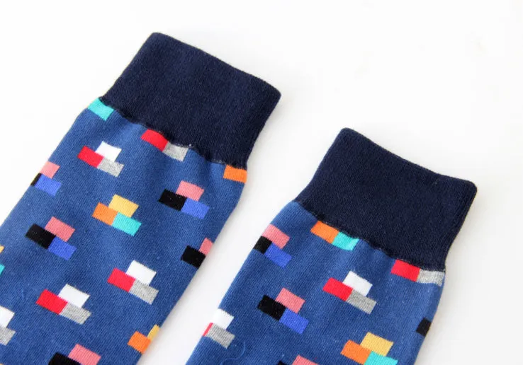 Crew Socks | Funky Socks - Tetris Blue