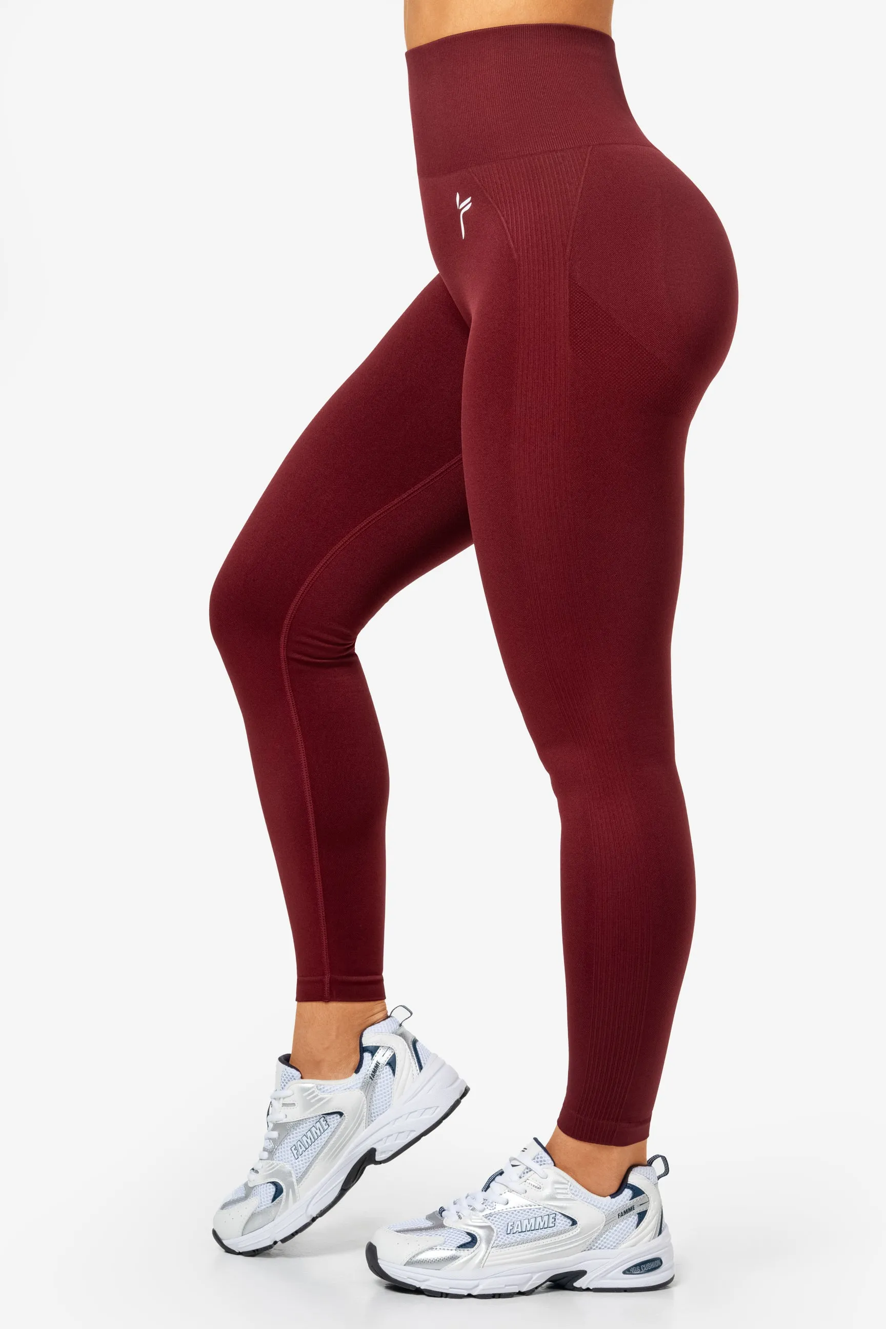 Dark Red Peachy Scrunch Leggings