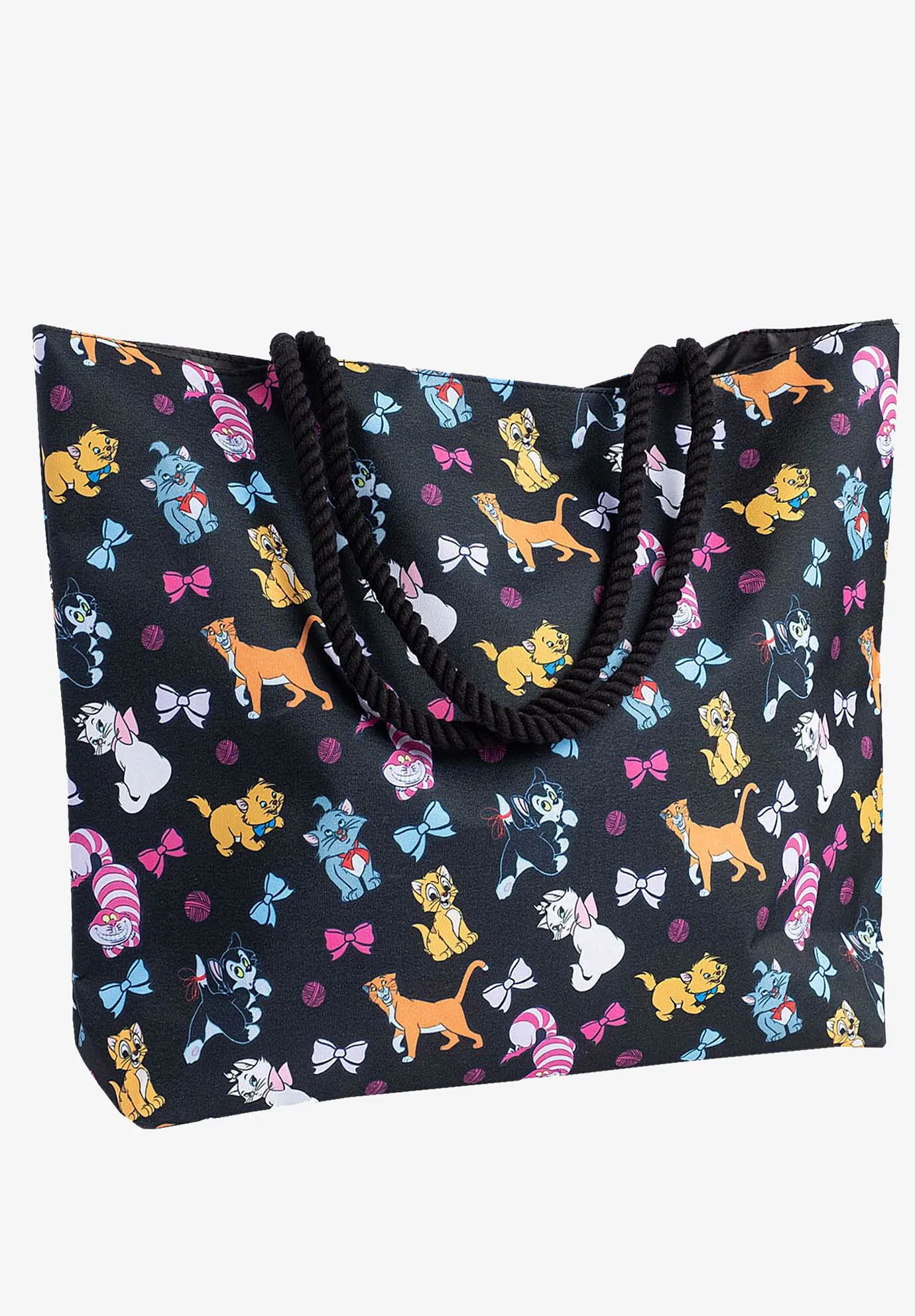 Disney Cats Tote Bag Travel Beach Carry-on Cheshire Aristocat Figaro Print