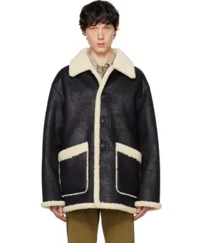 Dunst Black & Beige Reversible Faux-Shearling Jacket