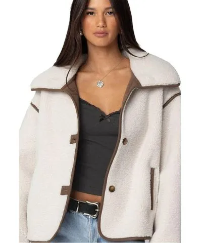 Edikted Women's Frost Oversized Faux Shearling Jacket