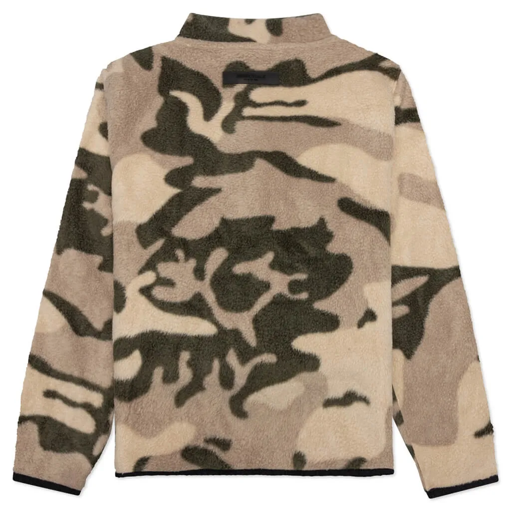 Essentials Kid's Half Zip Pullover - Camo