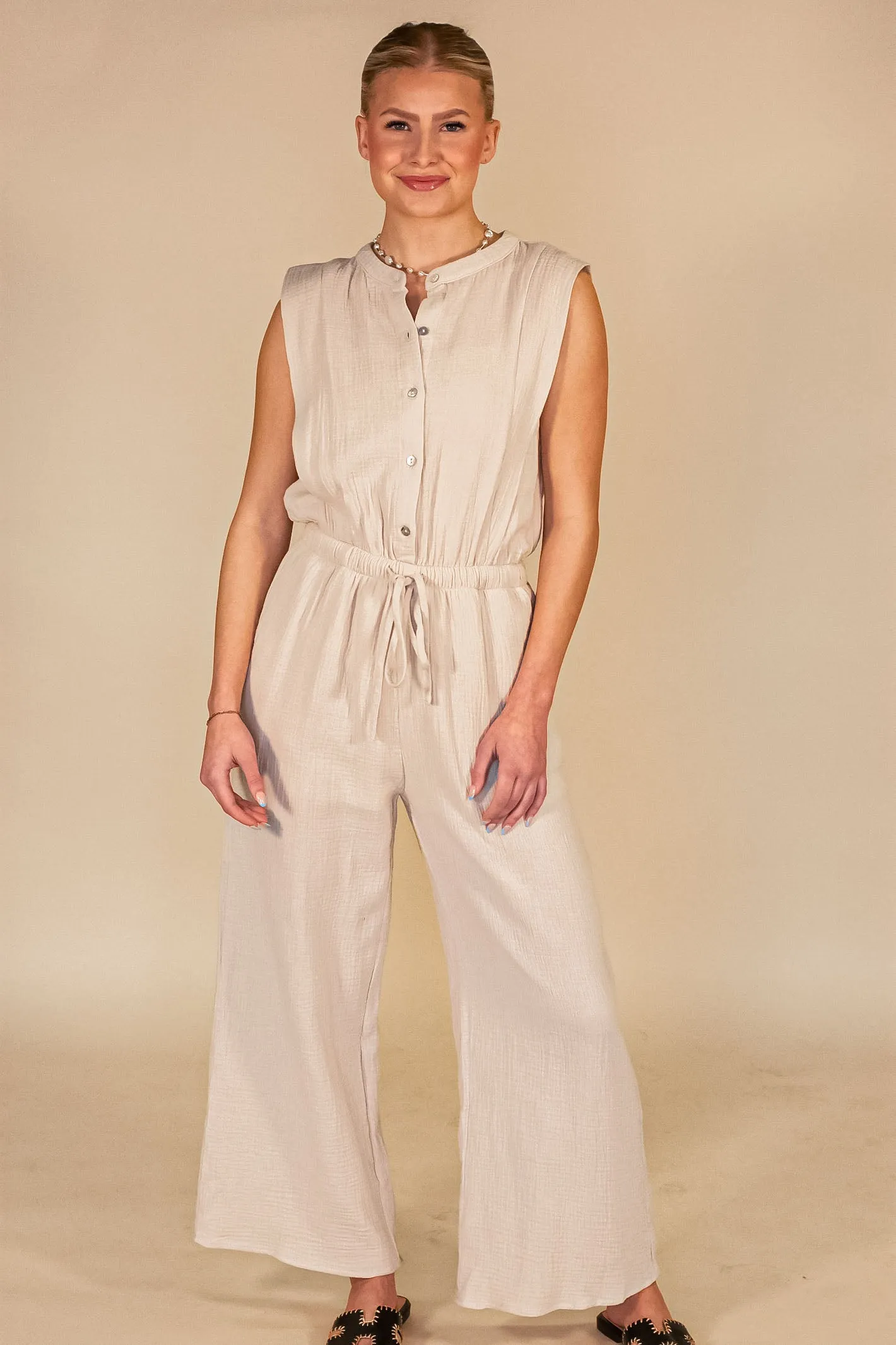 Exceptional Poise Button Down Jumpsuit