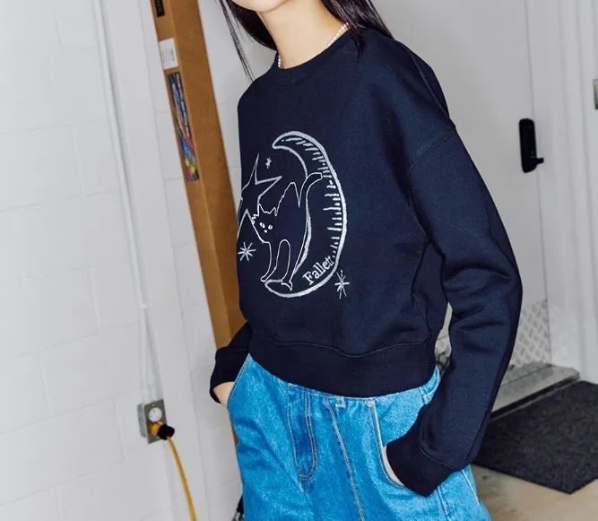 Fallett  |Street Style Long Sleeves Other Animal Patterns Cotton Logo