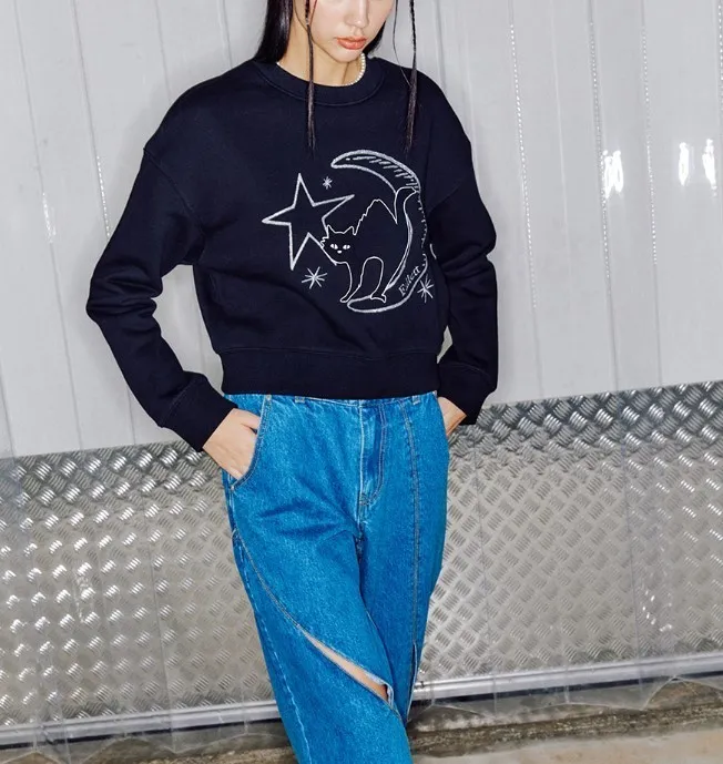 Fallett  |Street Style Long Sleeves Other Animal Patterns Cotton Logo