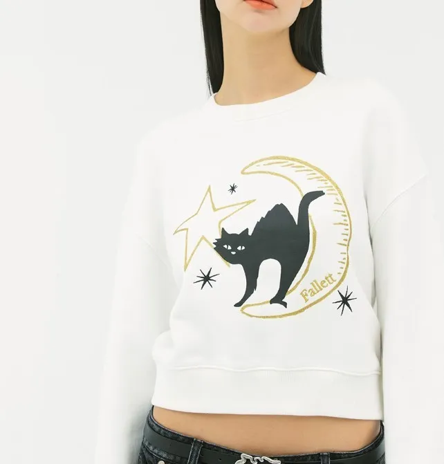 Fallett  |Street Style Long Sleeves Other Animal Patterns Cotton Logo