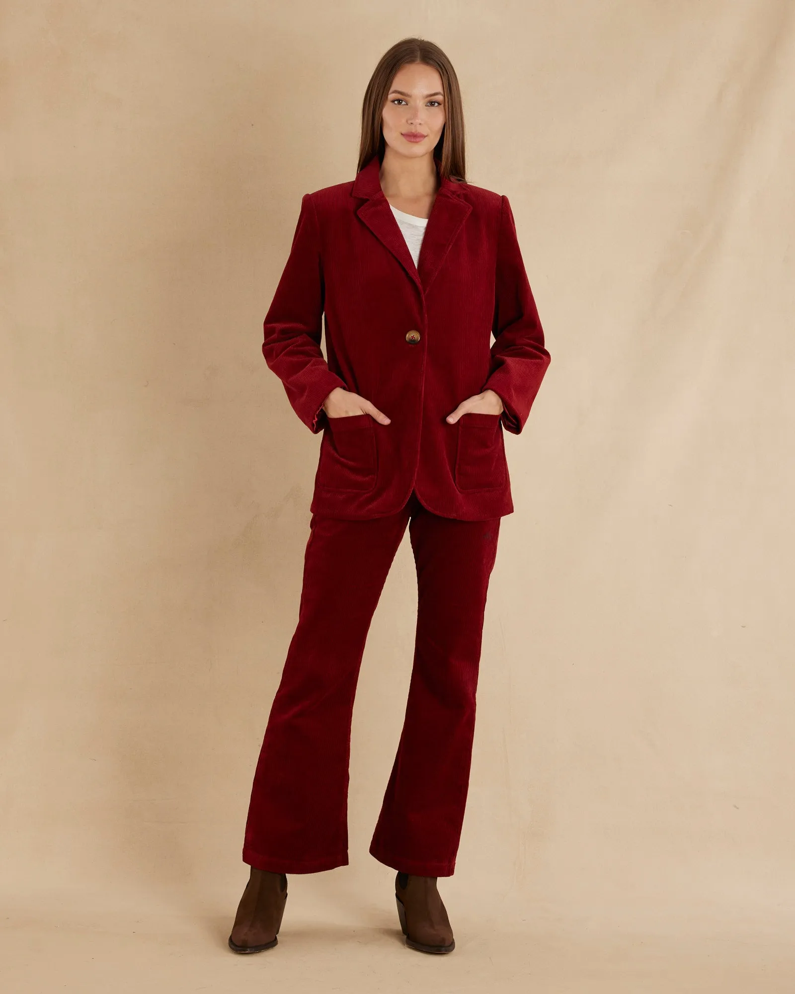 Flavie Corduroy Pant - Mahogany