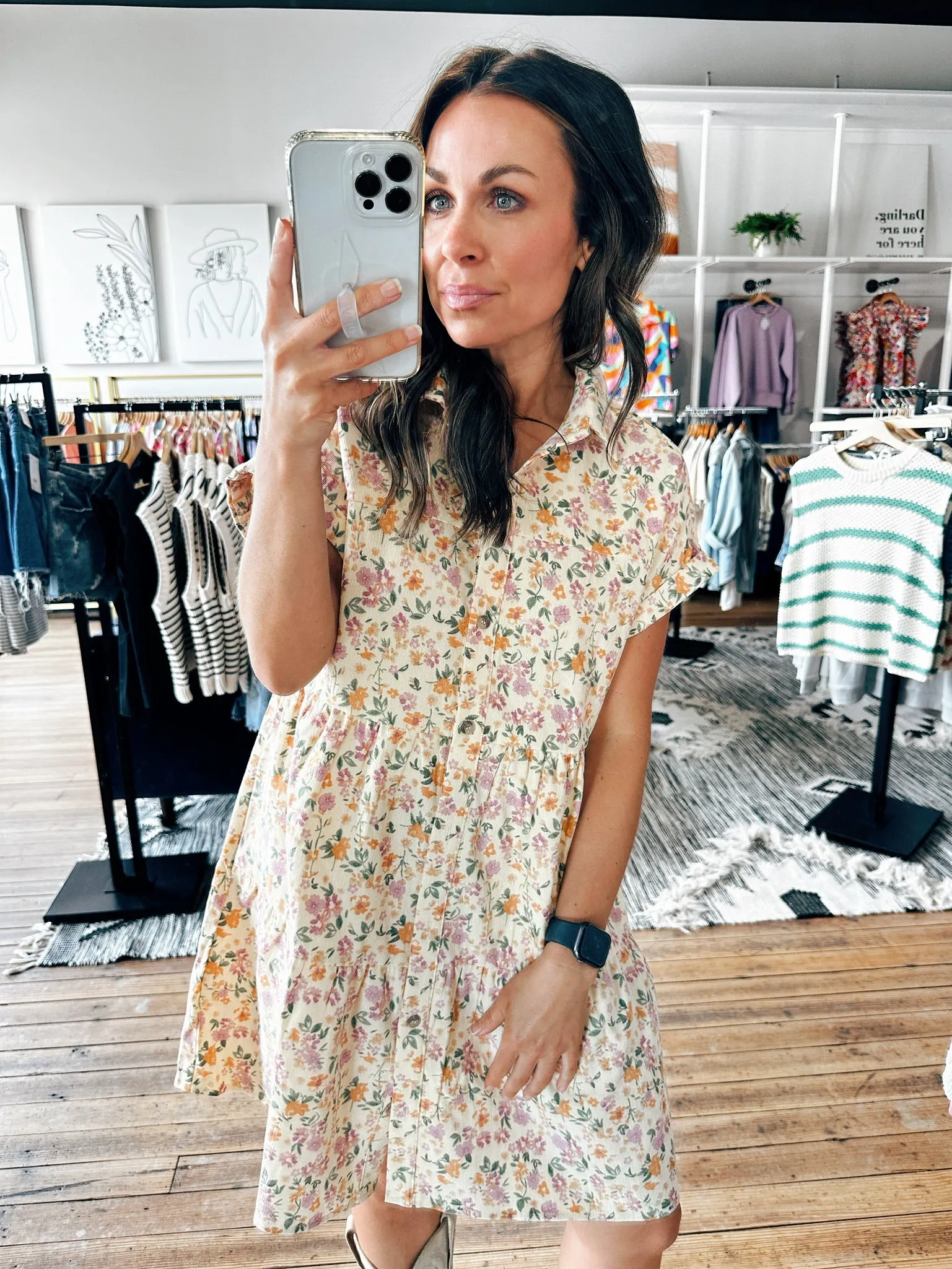 Floral Fields Corduroy Dress