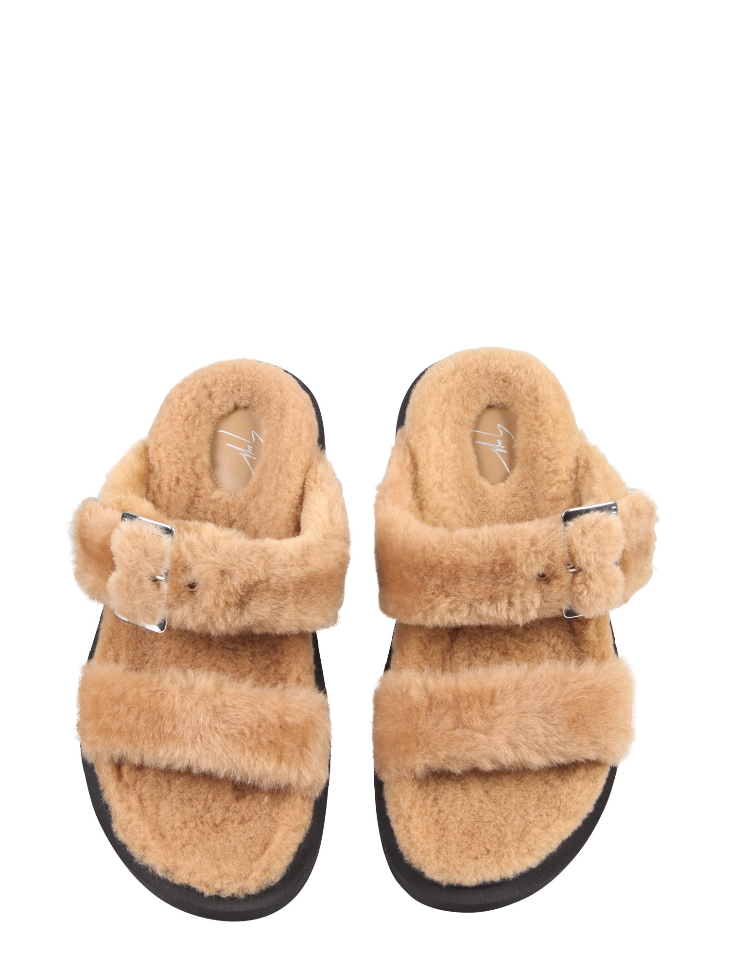 GIUSEPPE ZANOTTI    SHEARLING SANDALS