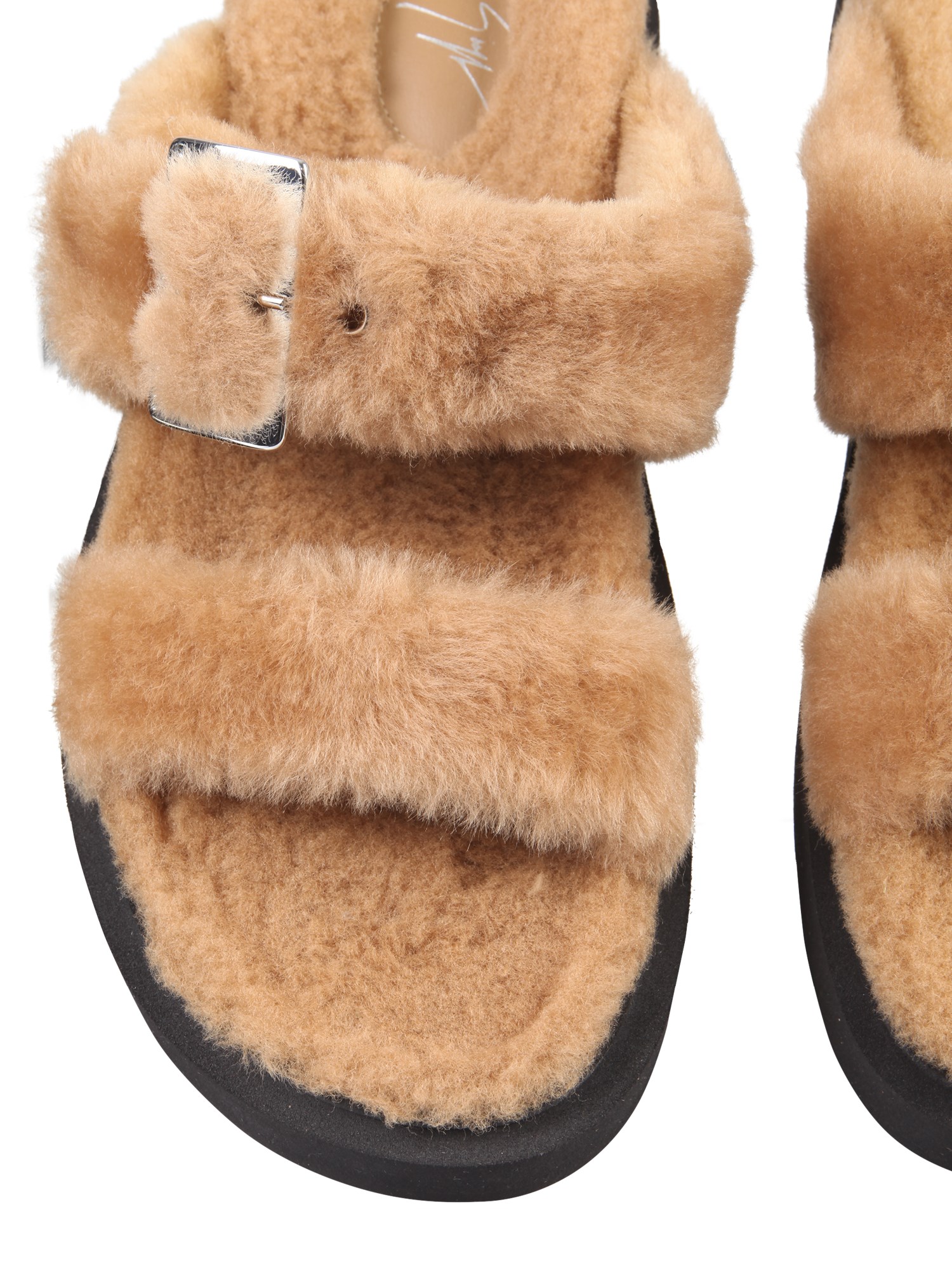 GIUSEPPE ZANOTTI    SHEARLING SANDALS