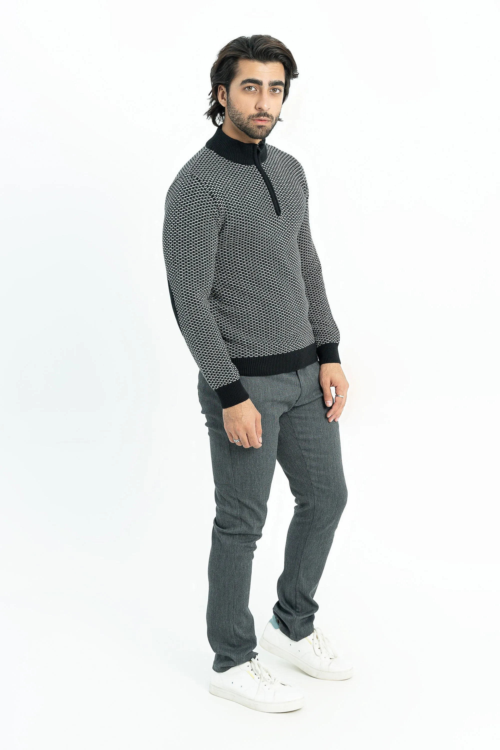 Greyish black sweater