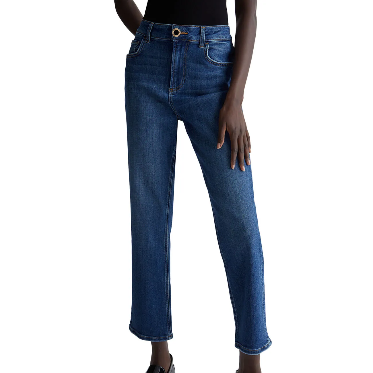 JEANS STRAIGHT FIT Donna Denim Blu Scuro