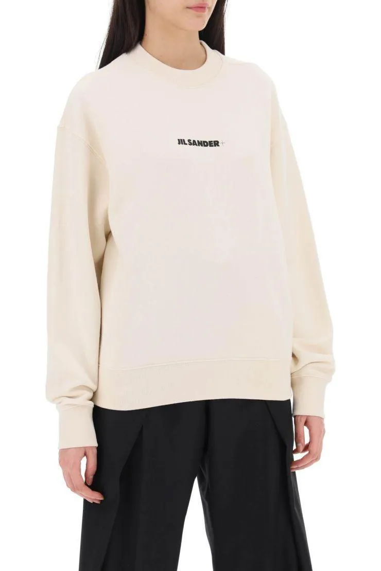 Jil Sander  |Crew Neck Long Sleeves Plain Cotton Oversized Logo