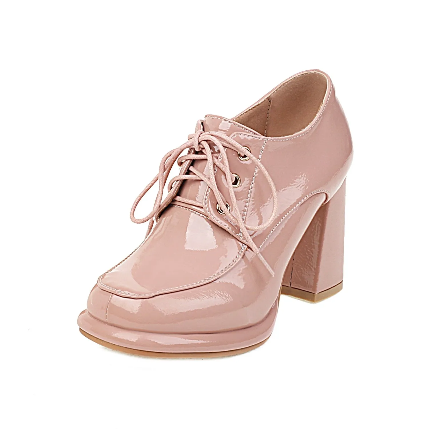 Lace up Thick heel Platform shoes