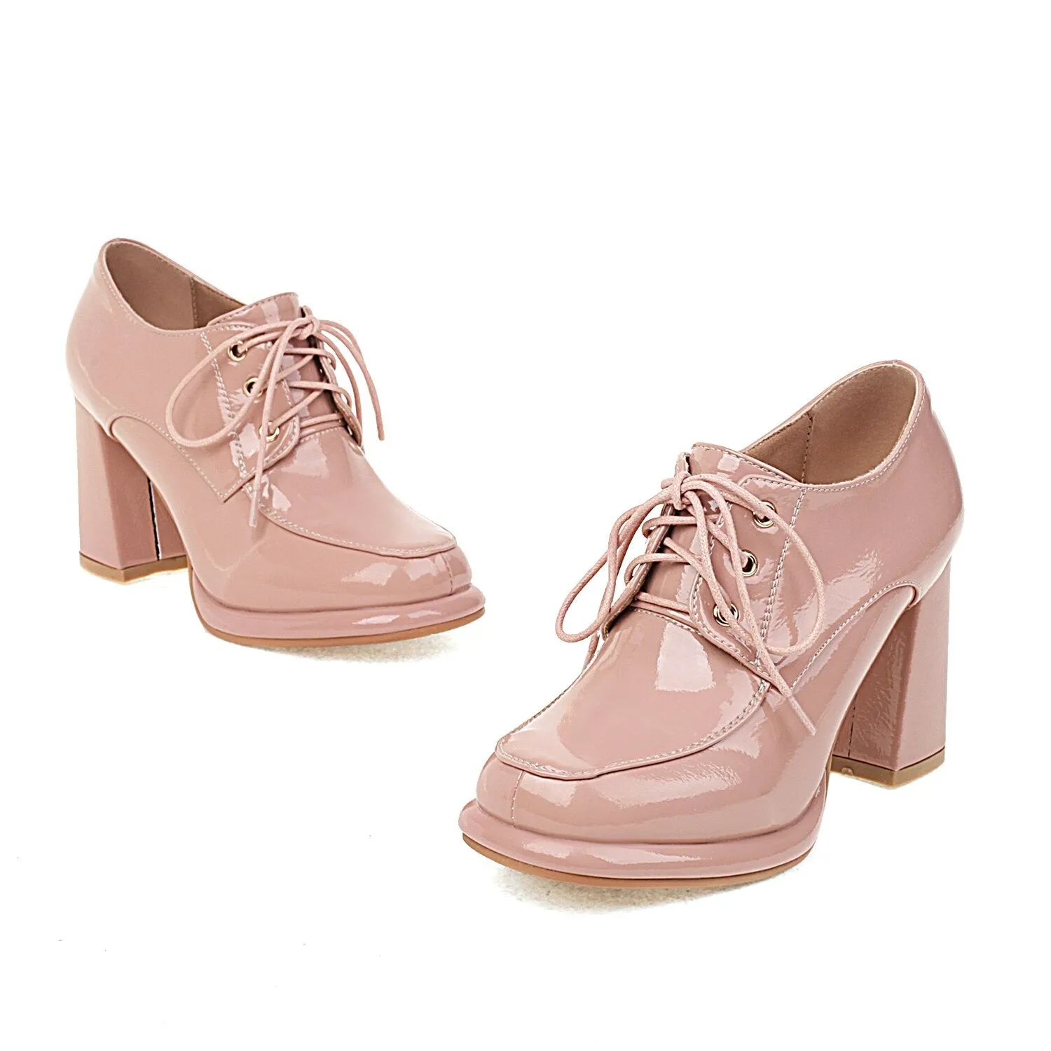 Lace up Thick heel Platform shoes