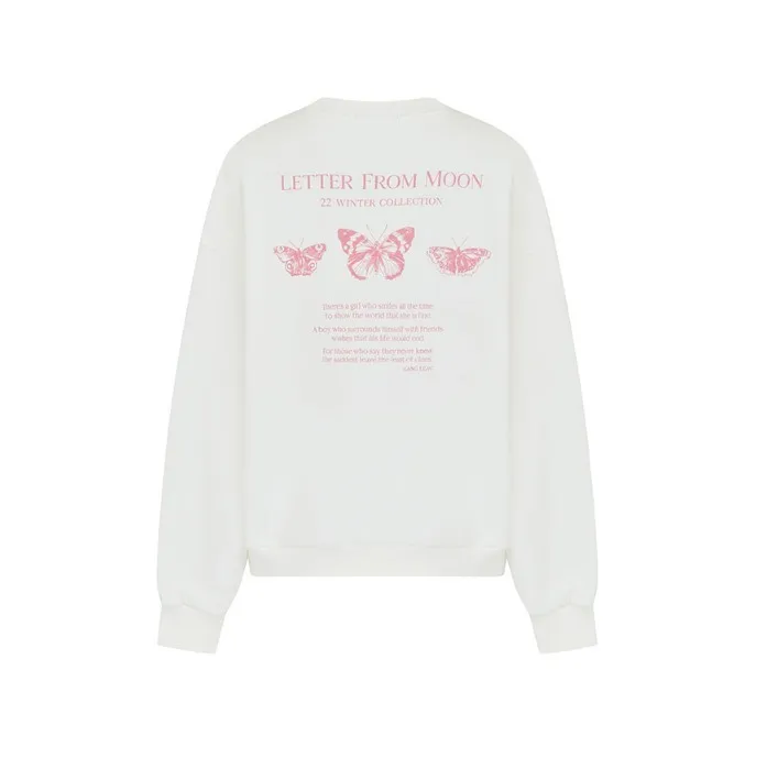 LETTER FROM MOON  |Street Style Long Sleeves Cotton Logo Hoodies & Sweatshirts